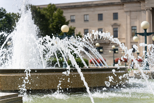 Decorative water fountain in a public park
