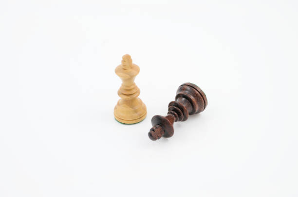 White king and black king isolated on a white background.