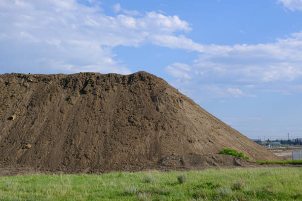 Pile of dirt excavated for a new building development