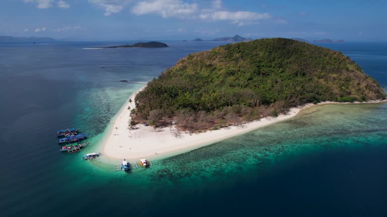 4K Aerial Drone video of Cagdanao island in Palawan, Philippines