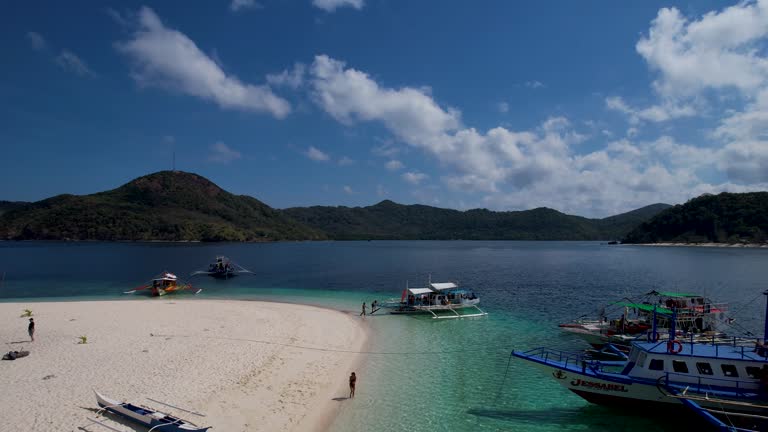 4K Aerial Drone video of Cagdanao island in Palawan, Philippines