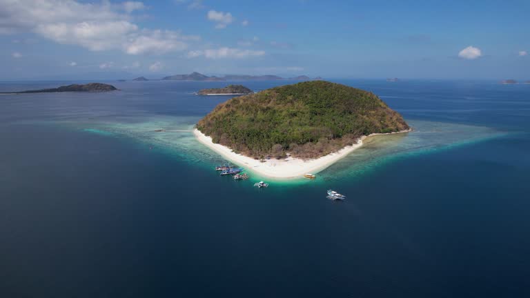 4K Aerial Drone video of Cagdanao island in Palawan, Philippines