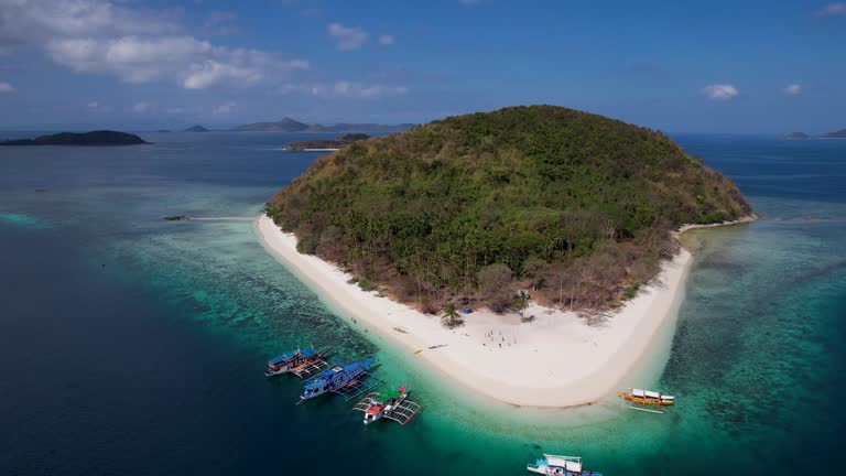 4K Aerial Drone video of Cagdanao island in Palawan, Philippines