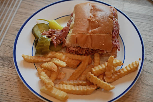 istock Pastrami Sandwich with French Fries 2148472500