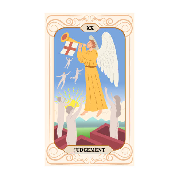 istock Major Arcana tarot card design. Hand drawn cartoon flat style. Judgement. 2148472818