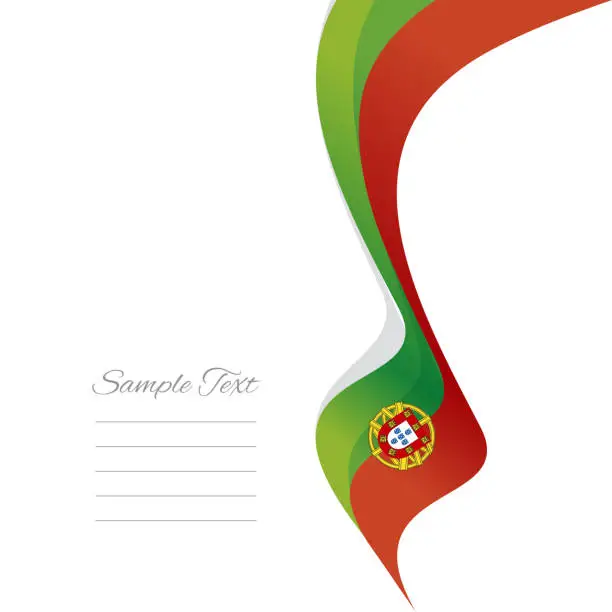 Vector illustration of Abstract Portuguese right ribbon flag vector