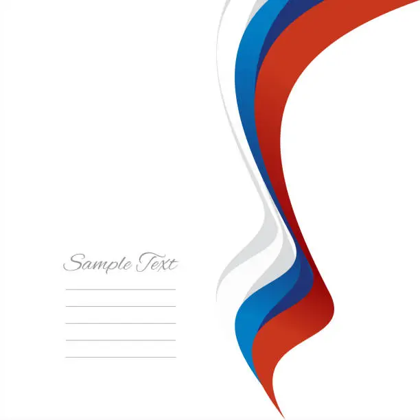 Vector illustration of Abstract Russian right ribbon flag vector
