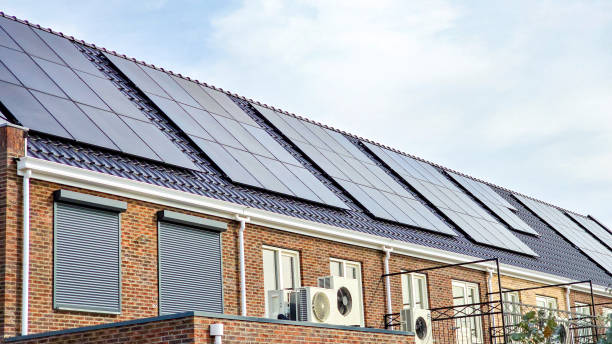 istock air source heat pump unit installed outdoors at a modern home with solar panels in the Netherlands 2148476393