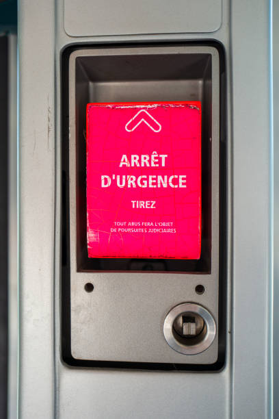 istock Emergency brake in the train / tram / metro 2148476443