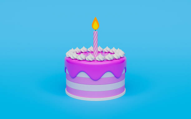 istock Birthday cake with a single lit candle 2148477951