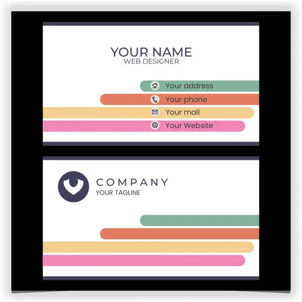 Vector illustration of Vector business card with colorfull design template