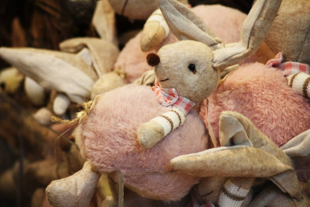 istock Cute fluffy and round bunny plushies 2148478875