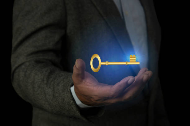 Success key with a torn paper.