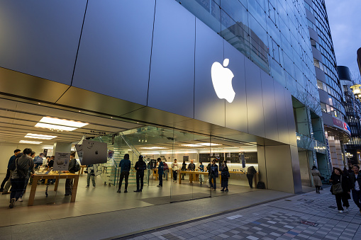 Nagoya, Japan - March 19, 2024 : Apple Store Nagoya Sakae in Nagoya, Aichi Prefecture, Japan.