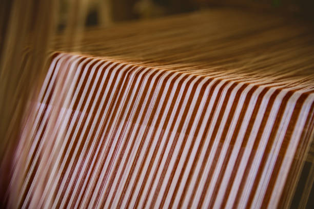 Cotton fibers for local textile work in Nan Province, Thailand. Cotton fiber is a raw material for traditional textiles in northern Thailand.