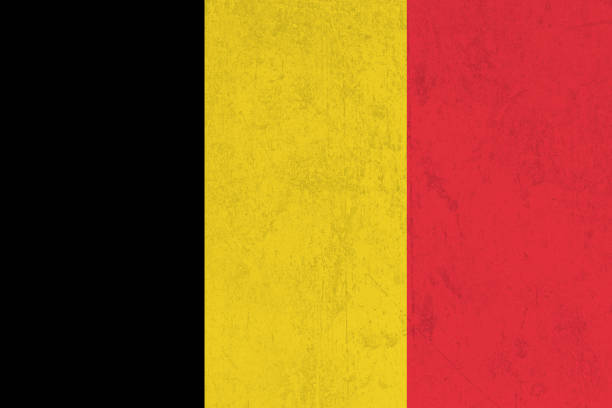 Colors of the Belgian flag with a grunge layer