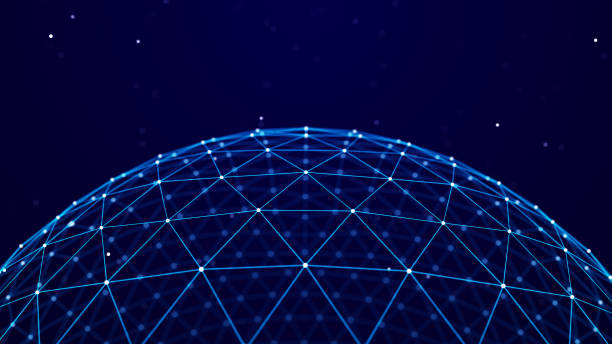 istock Abstract 3D sphere of particles and lines. Network or connection. Ball or globe of points. Futuristic digital technology background. Illustration of sphere. 3d rendering 2148484448