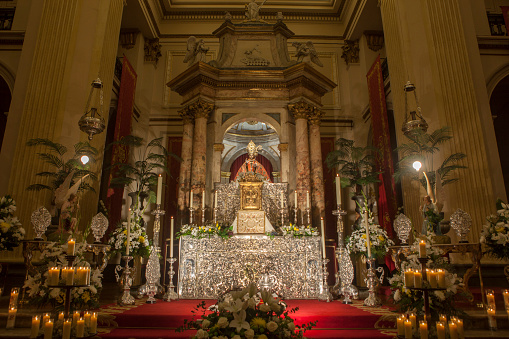 Pamplona, Spain - March 3rd, 2024: Chapel of San Fermin at San Lorenzo Church, Pamplona, Navarra, Spain