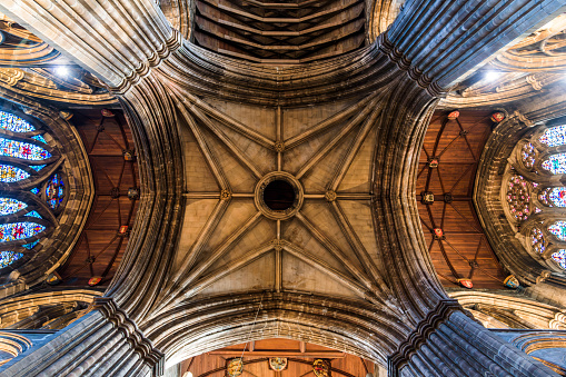 Glasgow, UK - December 6, 2023: Interior View of Glasgow Cathedral. Scotland, UK. Vaults
