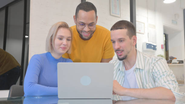 istock Online Video Chat by Creative Mixed Race People 2148485173