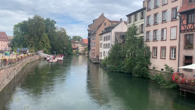 Strasbourg Barrage Vauban scenic river and architecture view