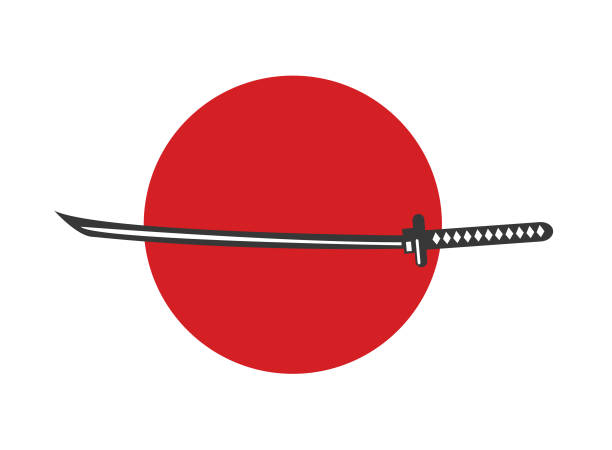 Katana.  japanese sword illustration Katana.  japanese sword illustration harakiri stock illustrations