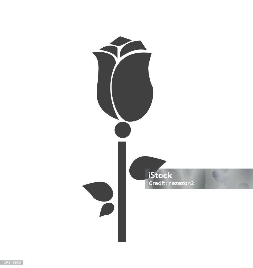 Single Rose Vector Graphics Vector Illustration Of Single Rose Stock Illustration - Download Image ...