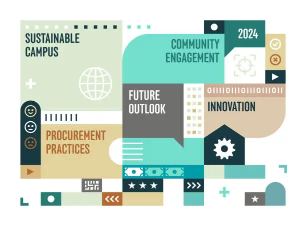 Vector illustration of Grid Layout Design For Sustainable Campus