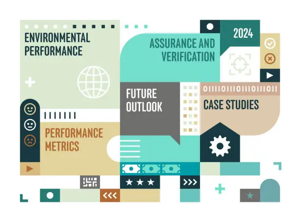 Vector illustration of Grid Layout Design For Sustainability Reporting