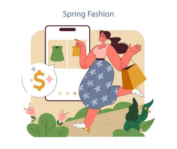Vector illustration of Spring Fashion theme.