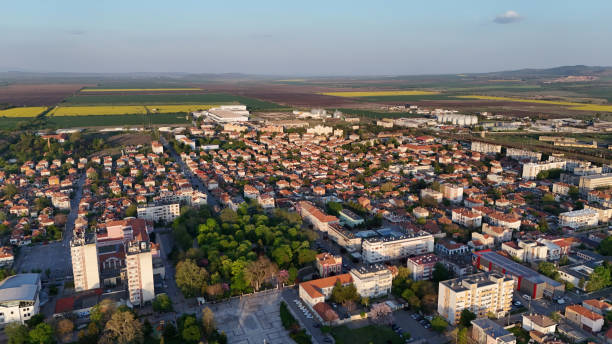 istock Nova Zagora Bulgaria drone city view aerial panorama 2148491016