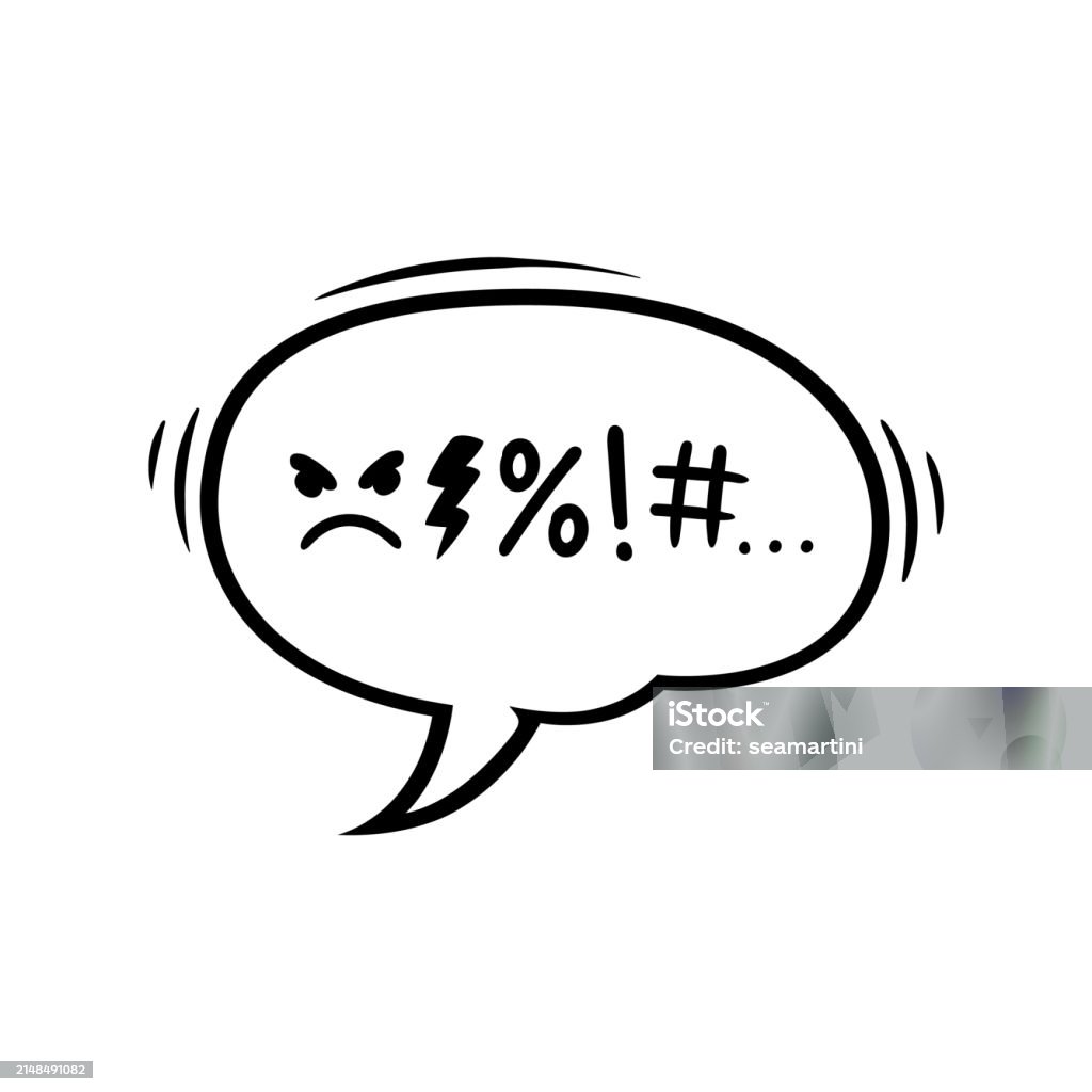 B Word Rude Comic Swear Speech Bubble Bad Curse Word Message Stock Illustration ...