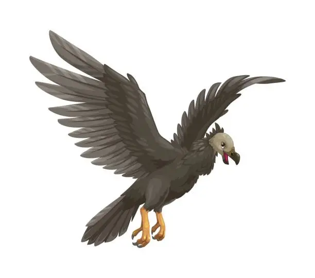 Vector illustration of Cartoon argentavis character, vector gigantic bird