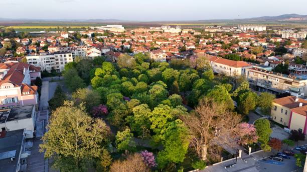 istock Nova Zagora Bulgaria drone city view aerial panorama 2148491269