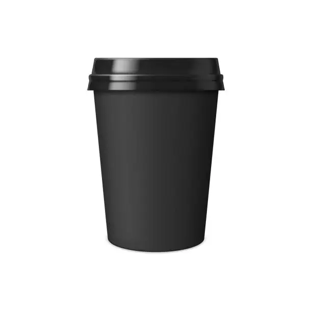 Vector illustration of Takeaway coffee paper cup and realistic mockup