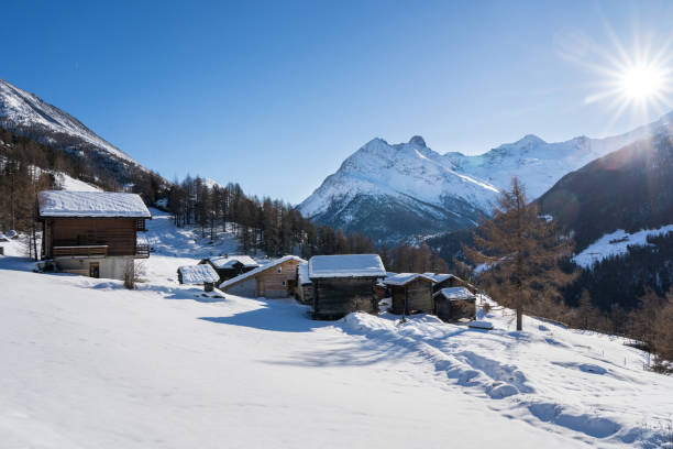 Mountain massif near Saas-Fee in Switzerland