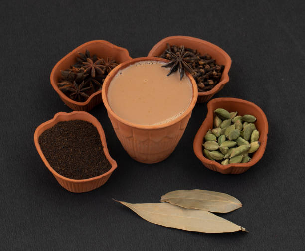 istock Indian Popular Drink Masala Chai or Masala on Black Background 2148495394