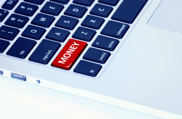 istock Closeup of a laptop keyboard with a money button 2148498118