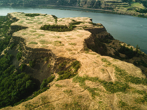 aerial view of columbia river
