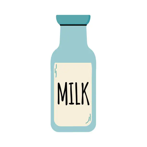 Vector illustration of Milk bottle icon clipart avatar logotype isolated vector illustration