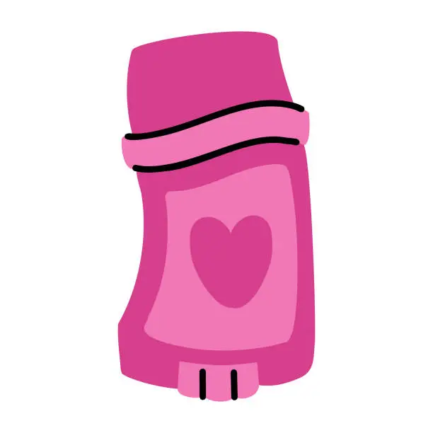 Vector illustration of Pink women deodorant. Illustration in style of 2000s.