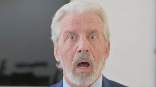 istock Close up of Surprised Old Man Face 2148500406