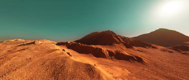 istock Planet mars illustration, orange red eroded mars surface, science fiction 3D illustration background. 2148500621