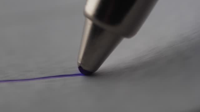 Pen on Paper Draws a Line.