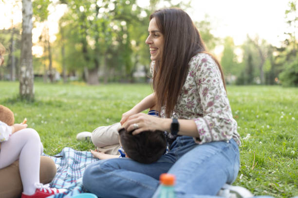 istock Mother and child enjoying on the picnic 2148506256