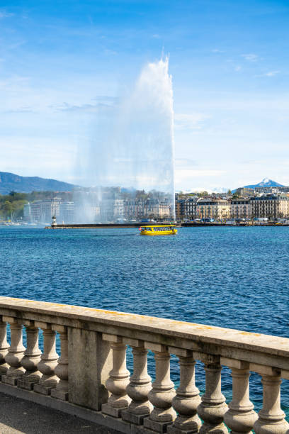 istock Geneva cityscape and water jet 2148507081