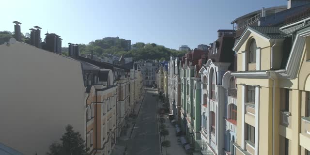 Small narrow street in comfy european city