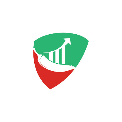 Chili finance logo design. Stats Chili logo design vector template. Red Chili Symbol Icon