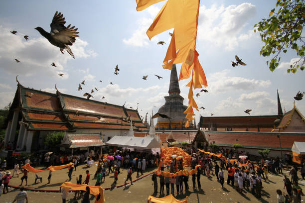 Nakhon Si Thammarat, THAILAND - February 18, 2011: International Makha Puja Parade of Hae Pha Khuen That Festival at Nakhon Si Thammarat