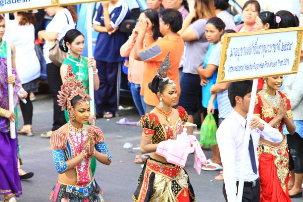 International Makha Puja Parade stock photo
